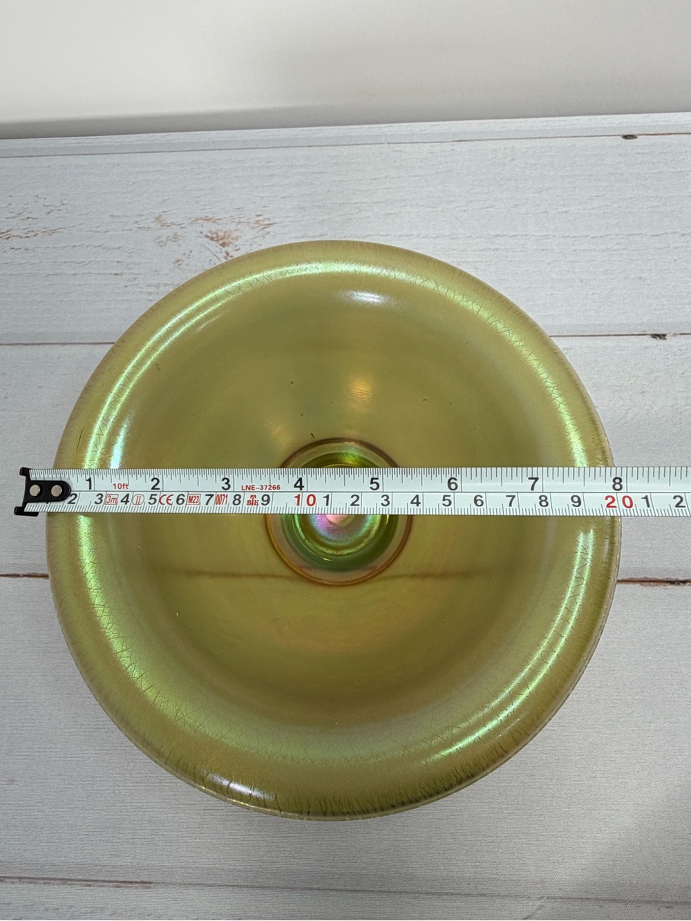 Antique c. 1920s H. Northwood & Co. No. 659 "Russet" Stretch Glass Console Bowl - Picture 12 of 14